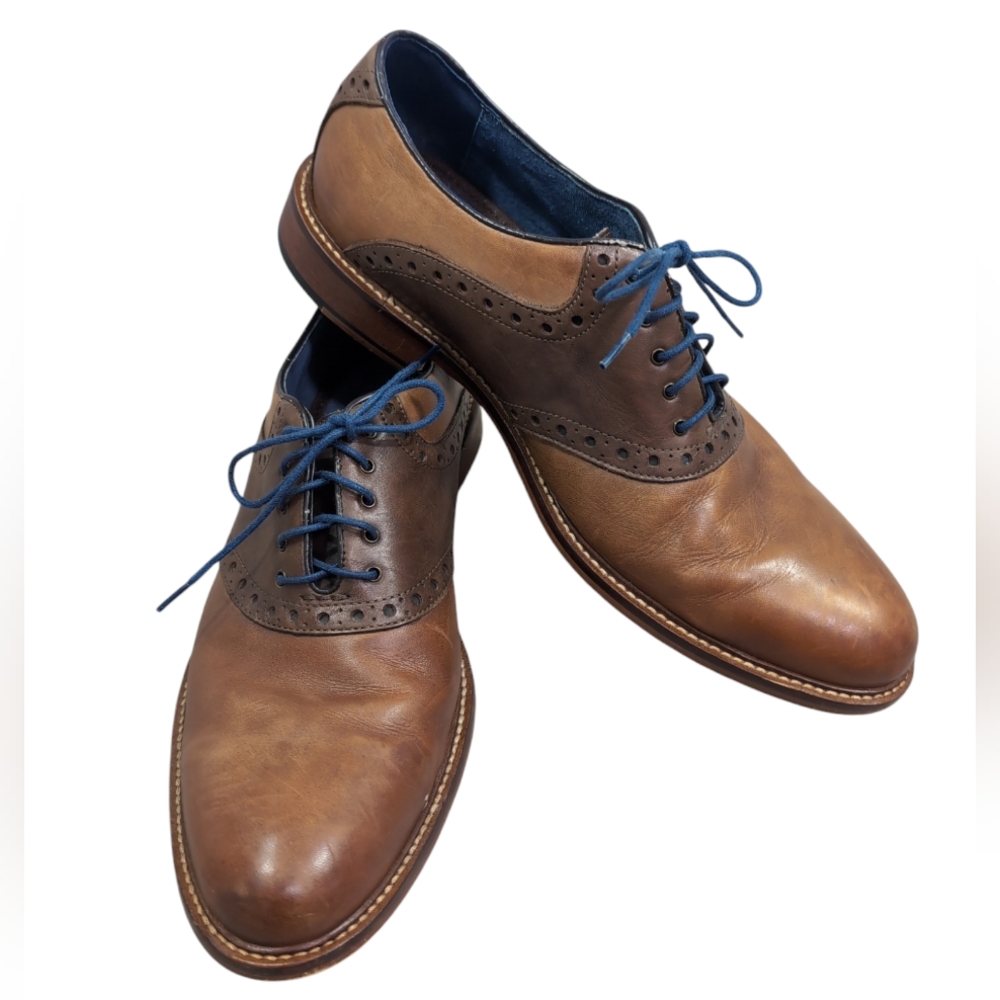 Winthrop Phillips lace brown shoes, 104120, two toned leather, men's size 10